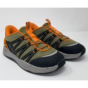 Kizik Truckee Kids Sneakers Sz 3Y Athletic Shoes Slip On Hands Free Olive Orange